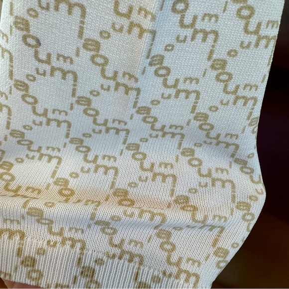 NWOT Miaou Oat Harley Capri Logo Beige White Legging Monogram Cropped - Picture 12 of 15